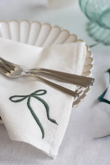 Fiola napkin - White-green, 45x45 cm - Lene Bjerre