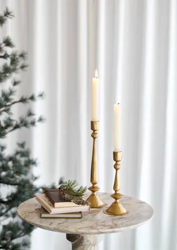 Inine candleholder - Gold-coloured, 8x8x20 cm - Lene Bjerre