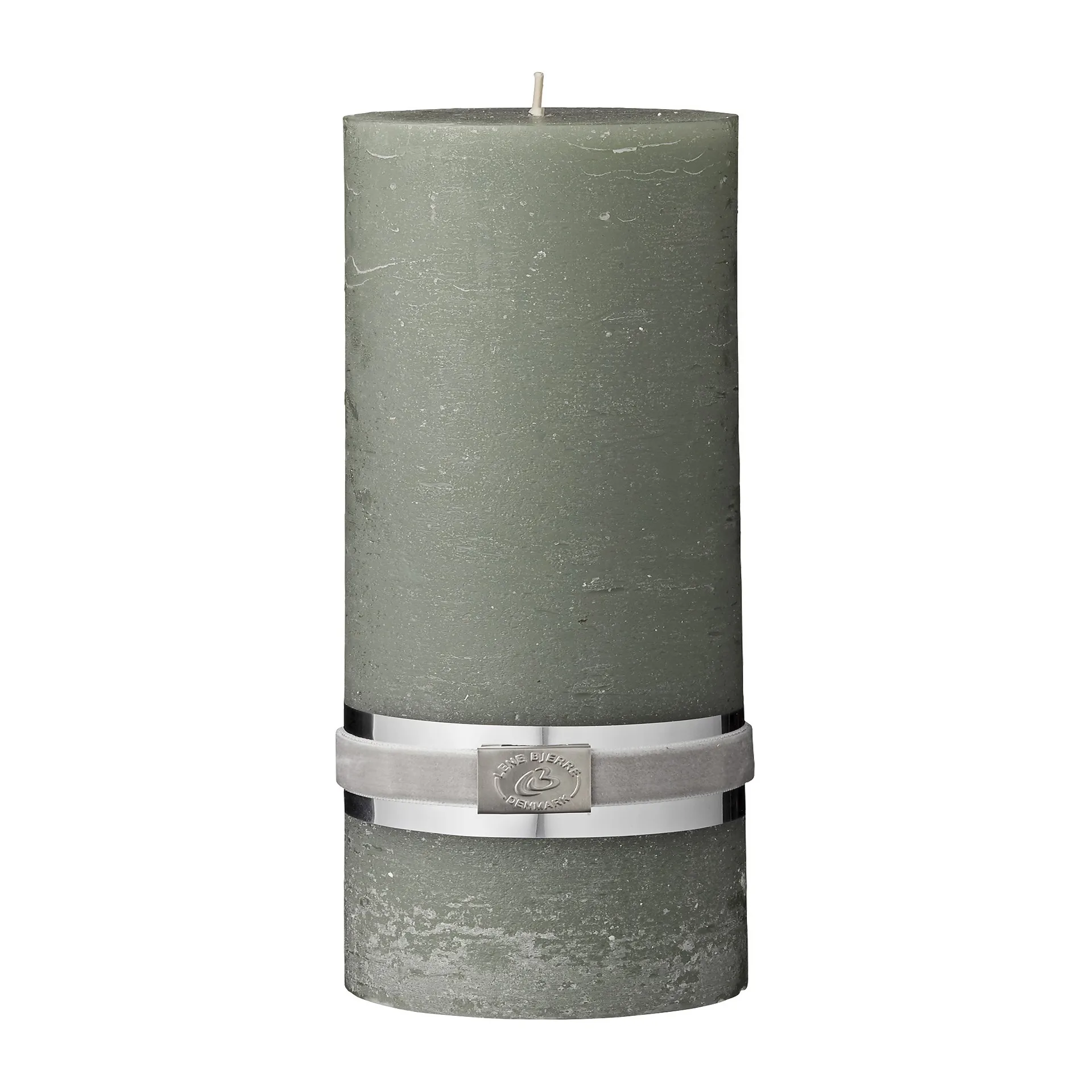 Lene Bjerre rustic candle forest green Ø10 cm, 20 cm Lene Bjerre
