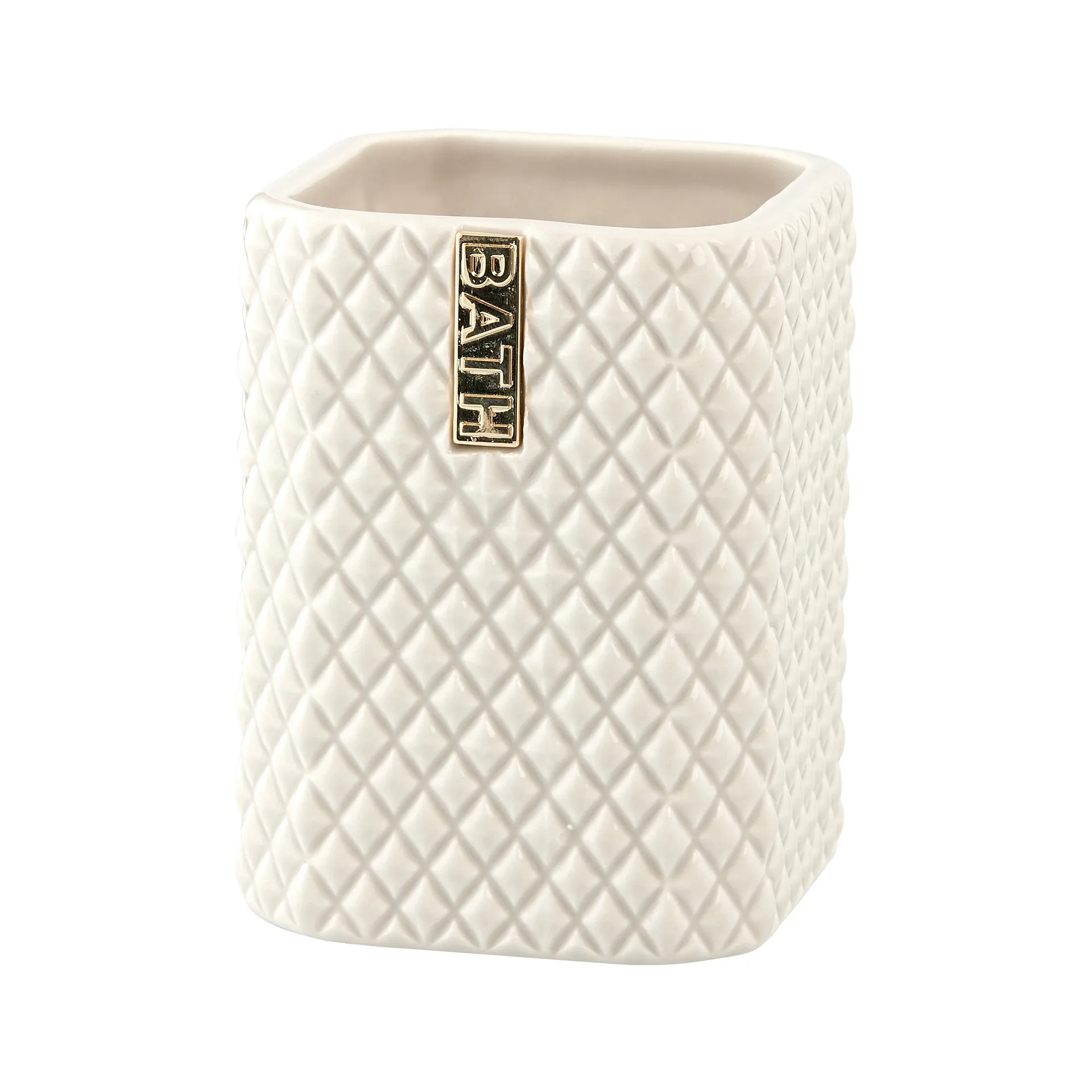 Marion tooth brush mug 10.5 cm, Camel-light gold Lene Bjerre