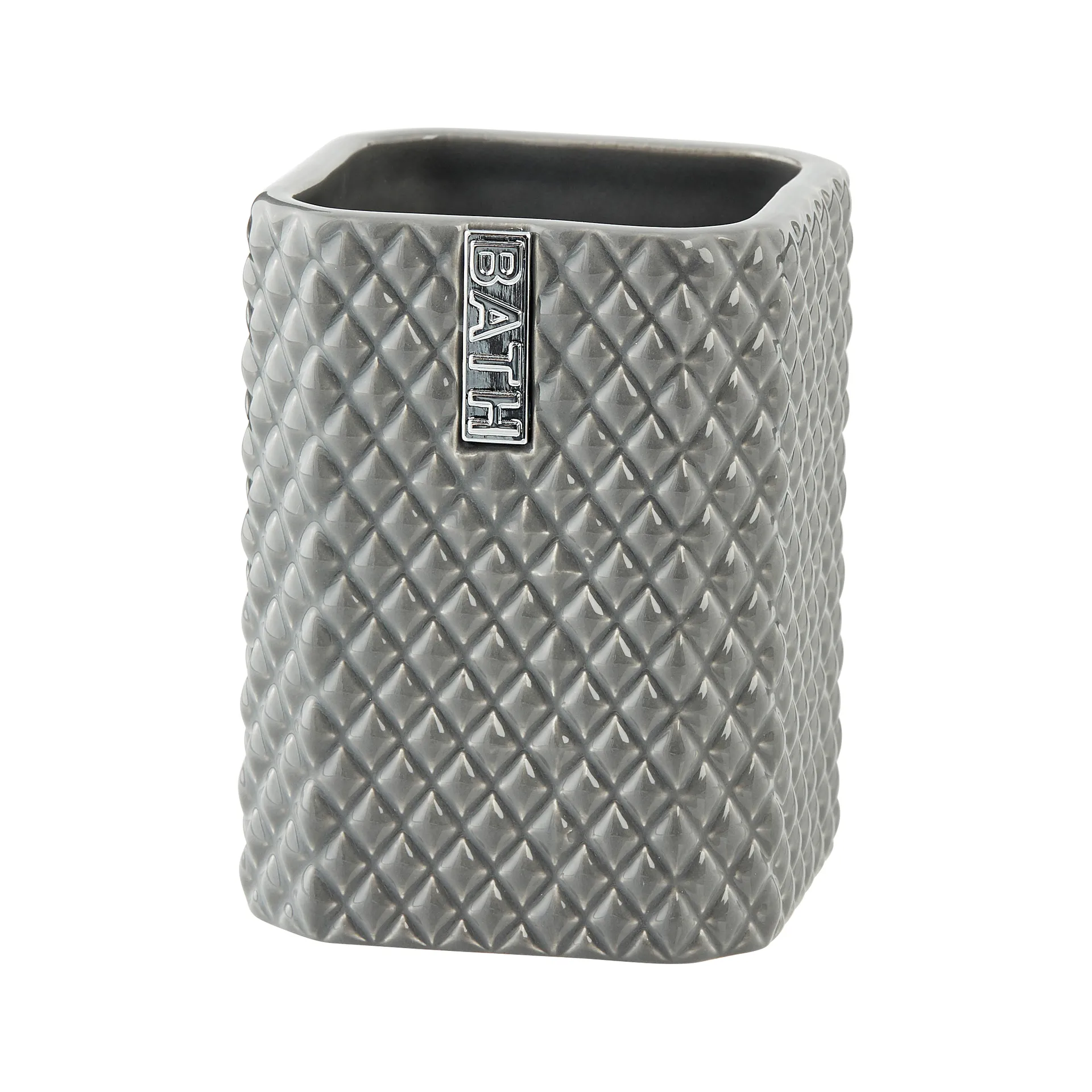 Marion tooth brush mug 10.5 cm, Monument grey-silver Lene Bjerre