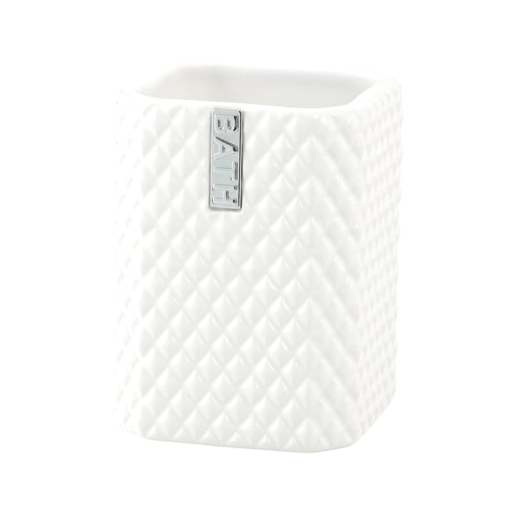 Marion tooth brush mug 10.5 cm - White-silver - Lene Bjerre