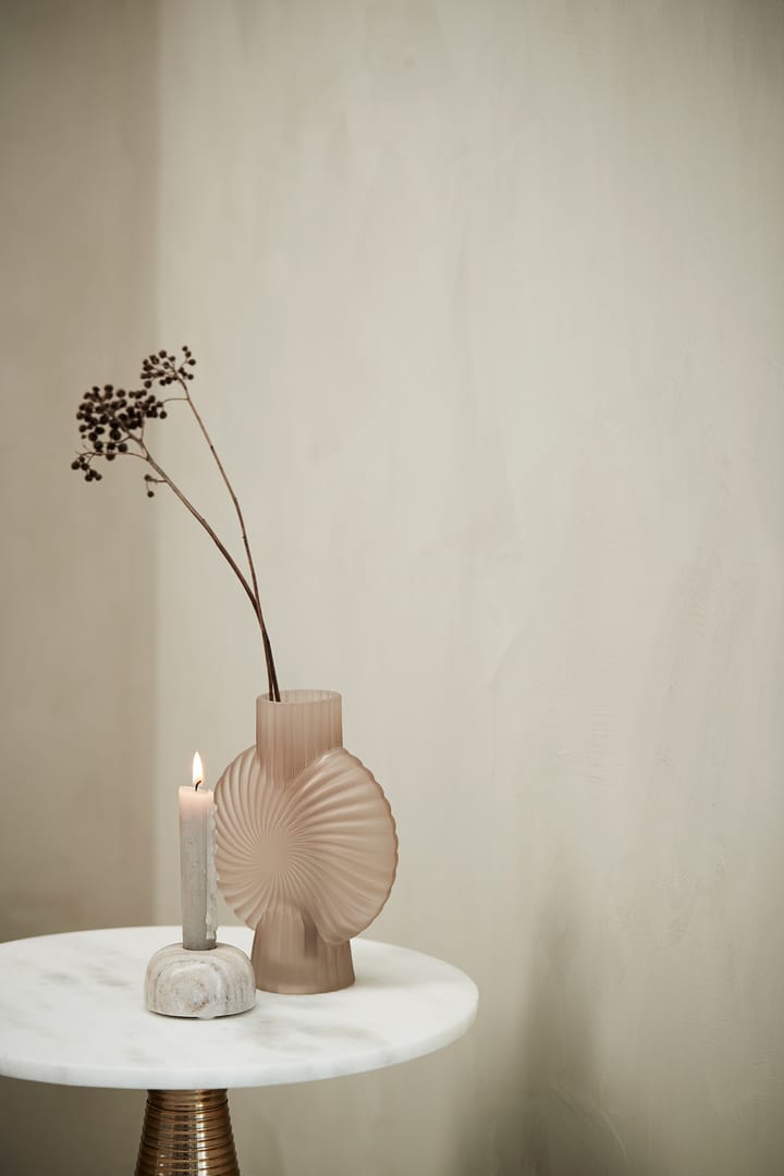 Marmilla candlesticks Ø7.5 cm - Light brown marble - Lene Bjerre
