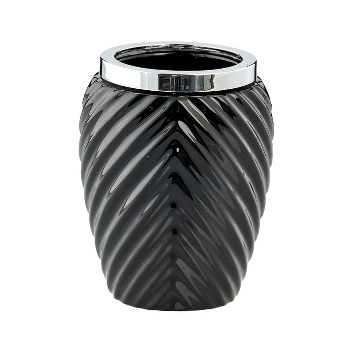 Milda toothbush mug 11 cm - Black-silver - Lene Bjerre