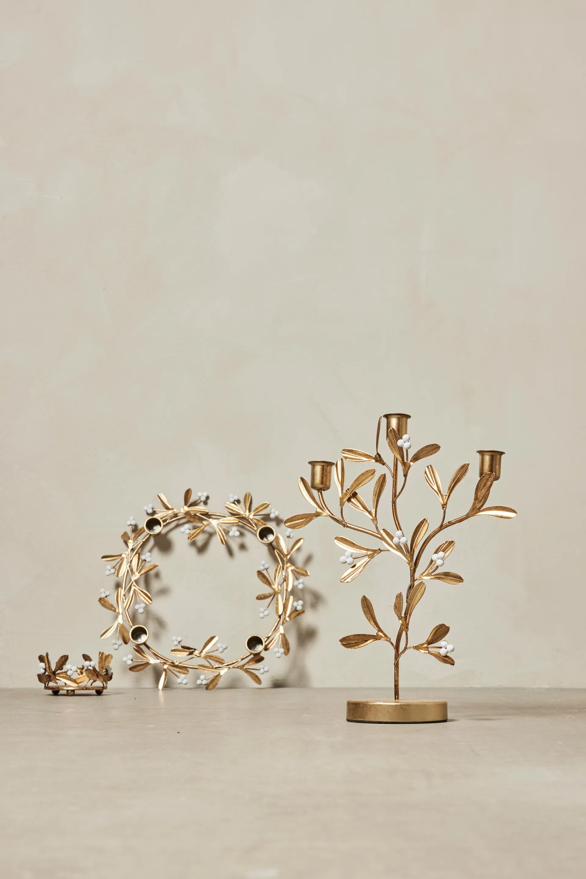 Missia candle sticks 34 cm, Light gold Lene Bjerre