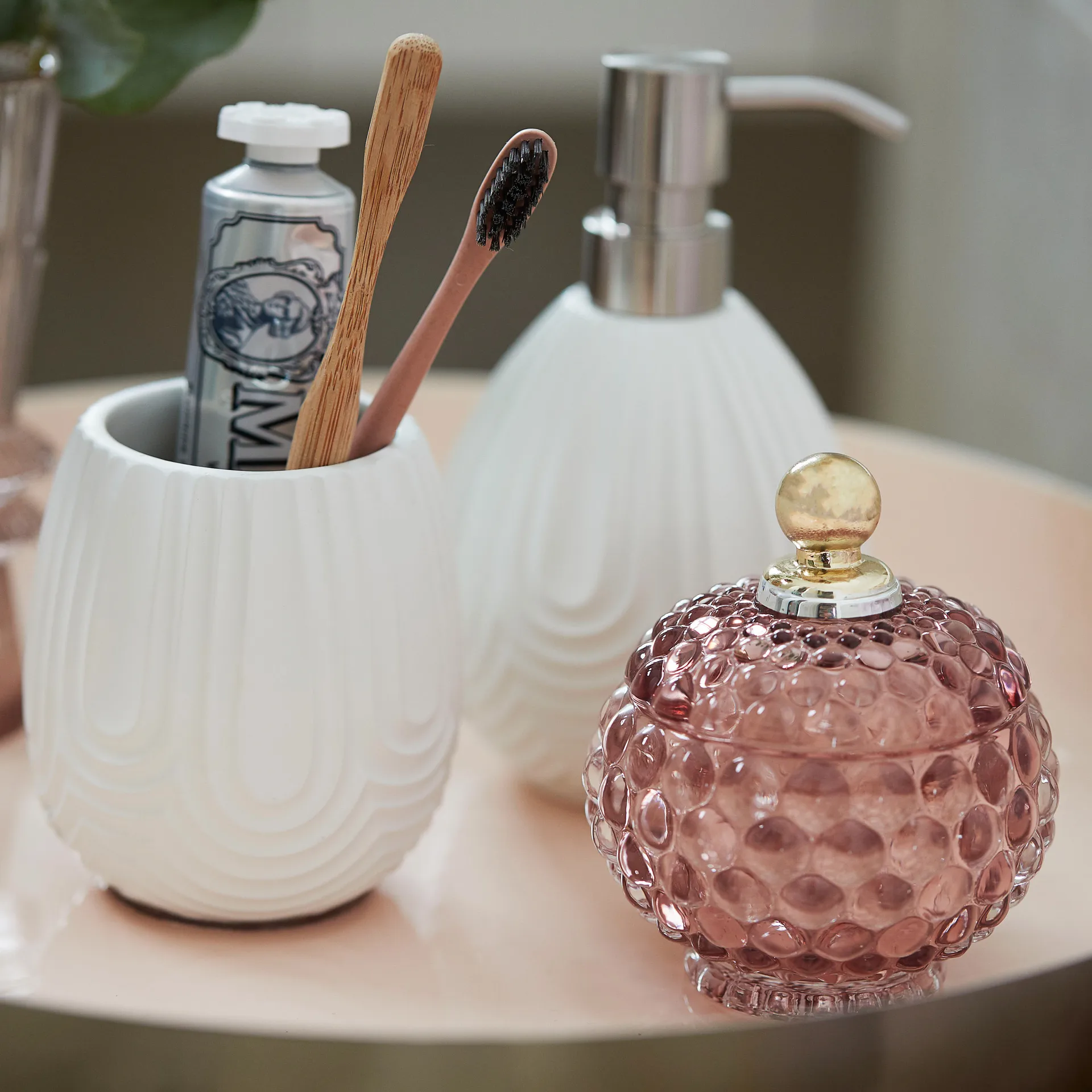 Miya storage jar with lid Ø10 cm, Misty rose Lene Bjerre