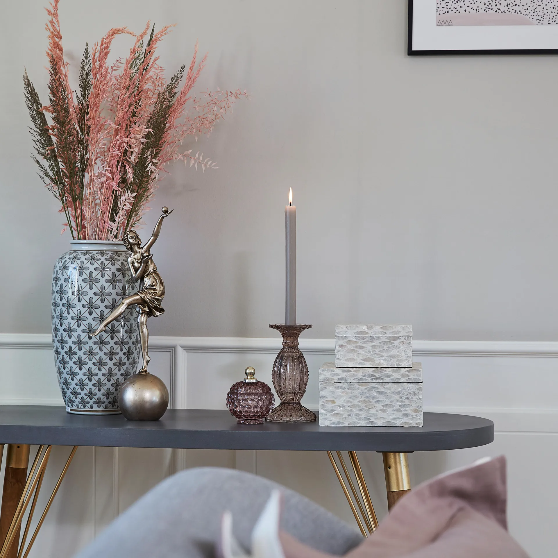 Miya storage jar with lid Ø10 cm, Misty rose Lene Bjerre