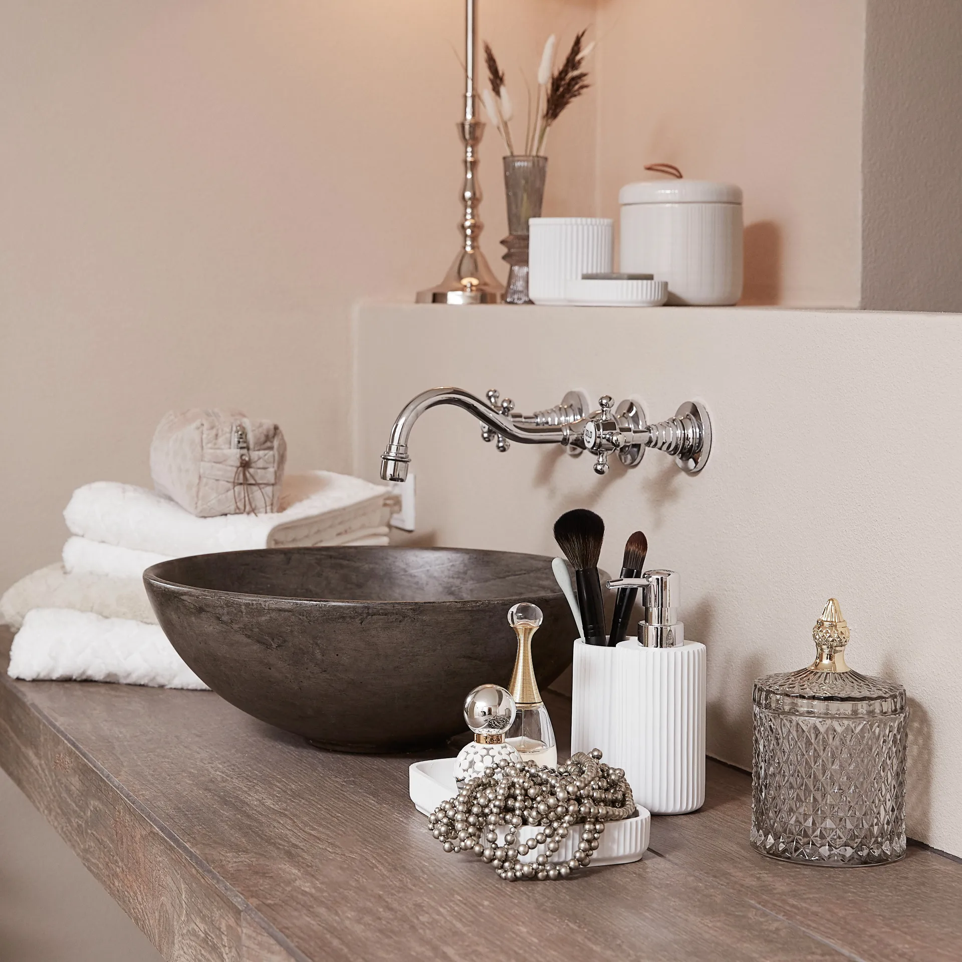 Miya storage jar with lid Ø10.5 cm, Light grey Lene Bjerre