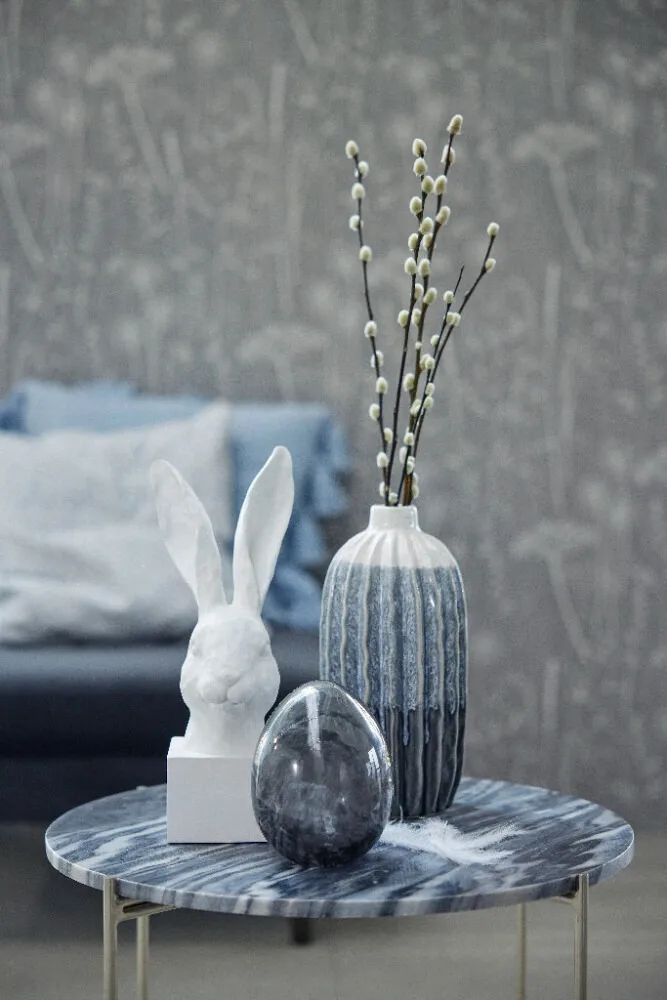 Murina decorative egg 15 cm, Clear-black Lene Bjerre