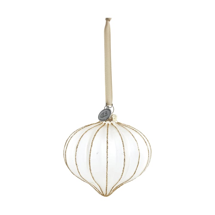 Navina Christmas bauble 8 cm - White-Light gold - Lene Bjerre