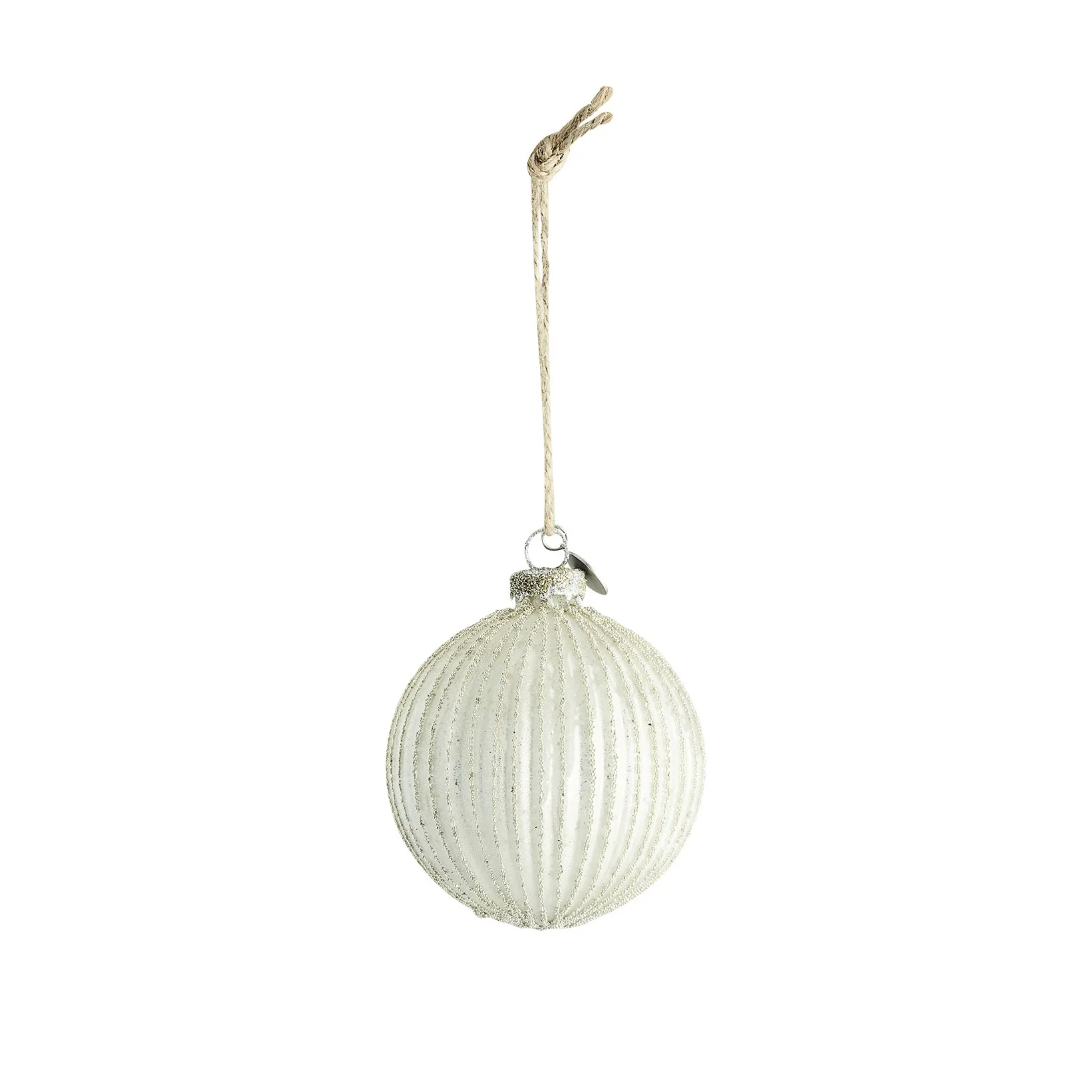 Norille Christmas bauble Ø8 cm, Antique white-silver Lene Bjerre
