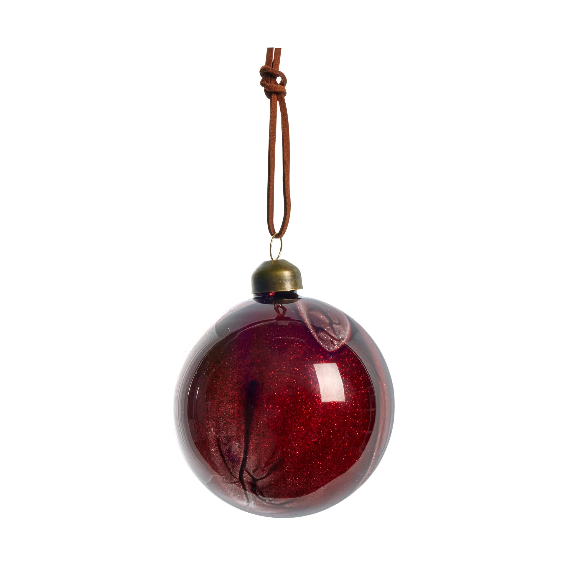 Nosille Christmas tree bauble round Ø8 cm, Pomegranate Lene Bjerre