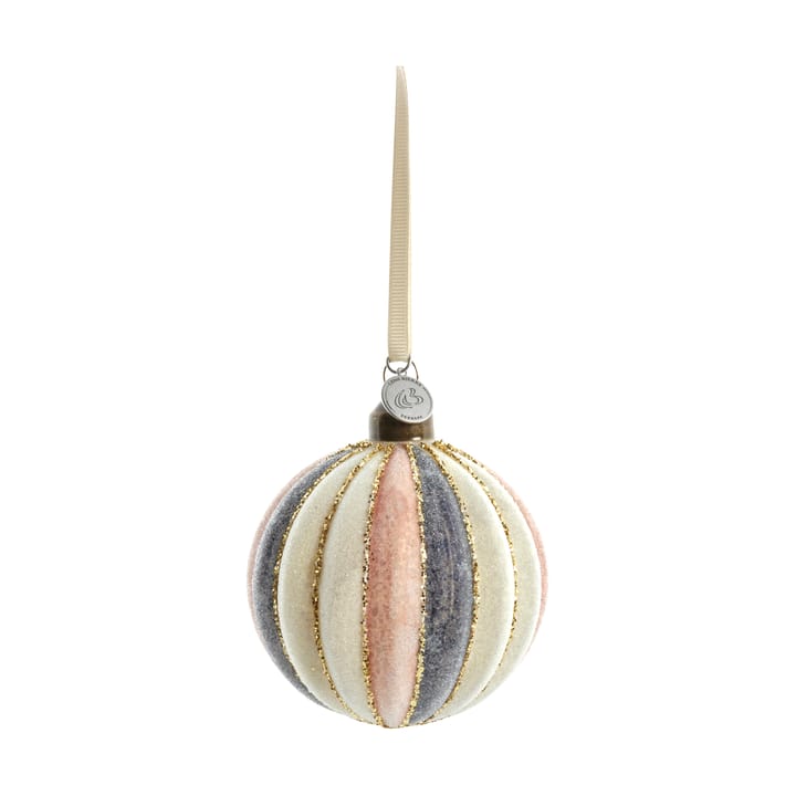 Noville Christmas bauble Ø8 cm, White-dark grey-rose Lene Bjerre