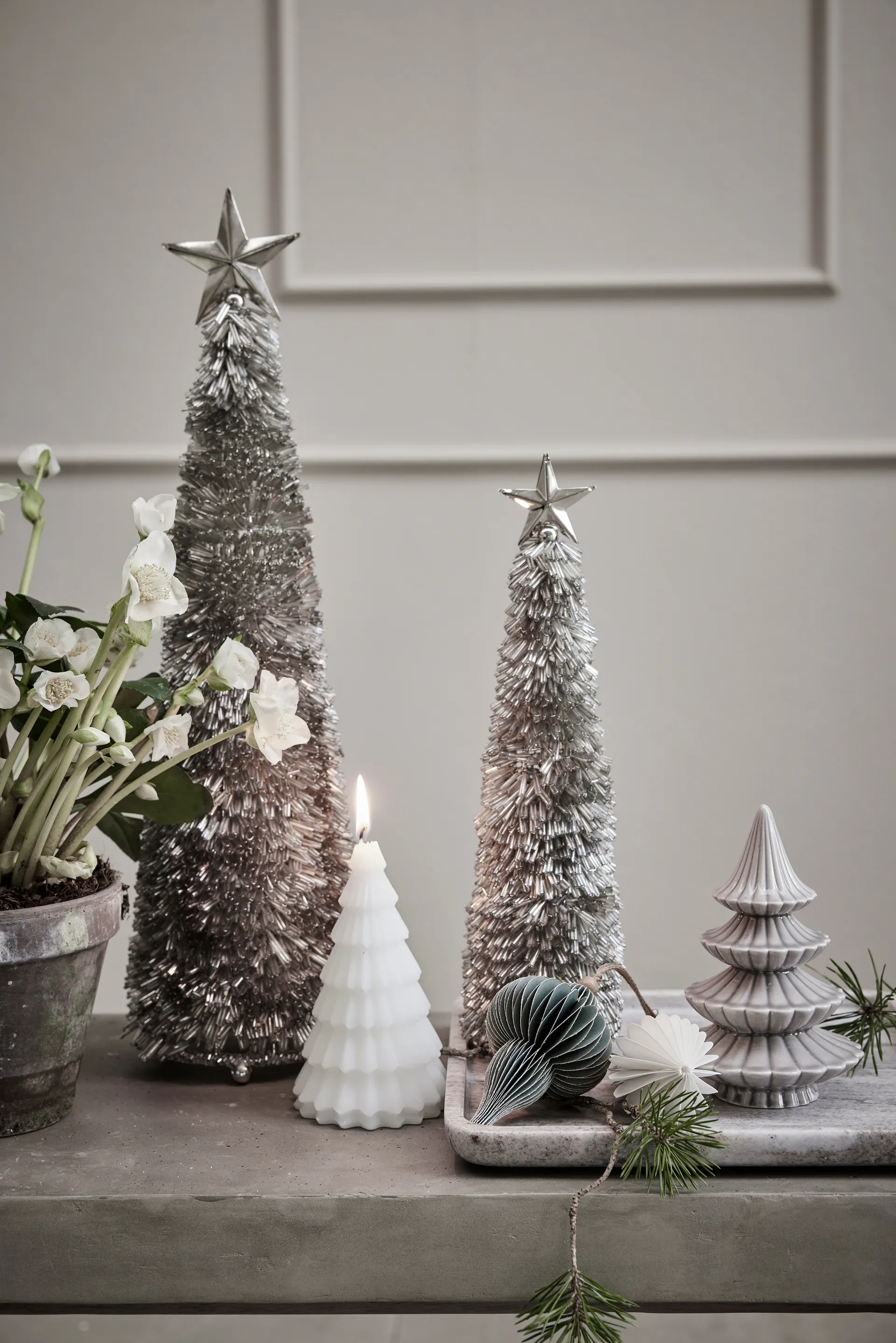 Paline decoration pendant 10 cm, Green-silver Lene Bjerre