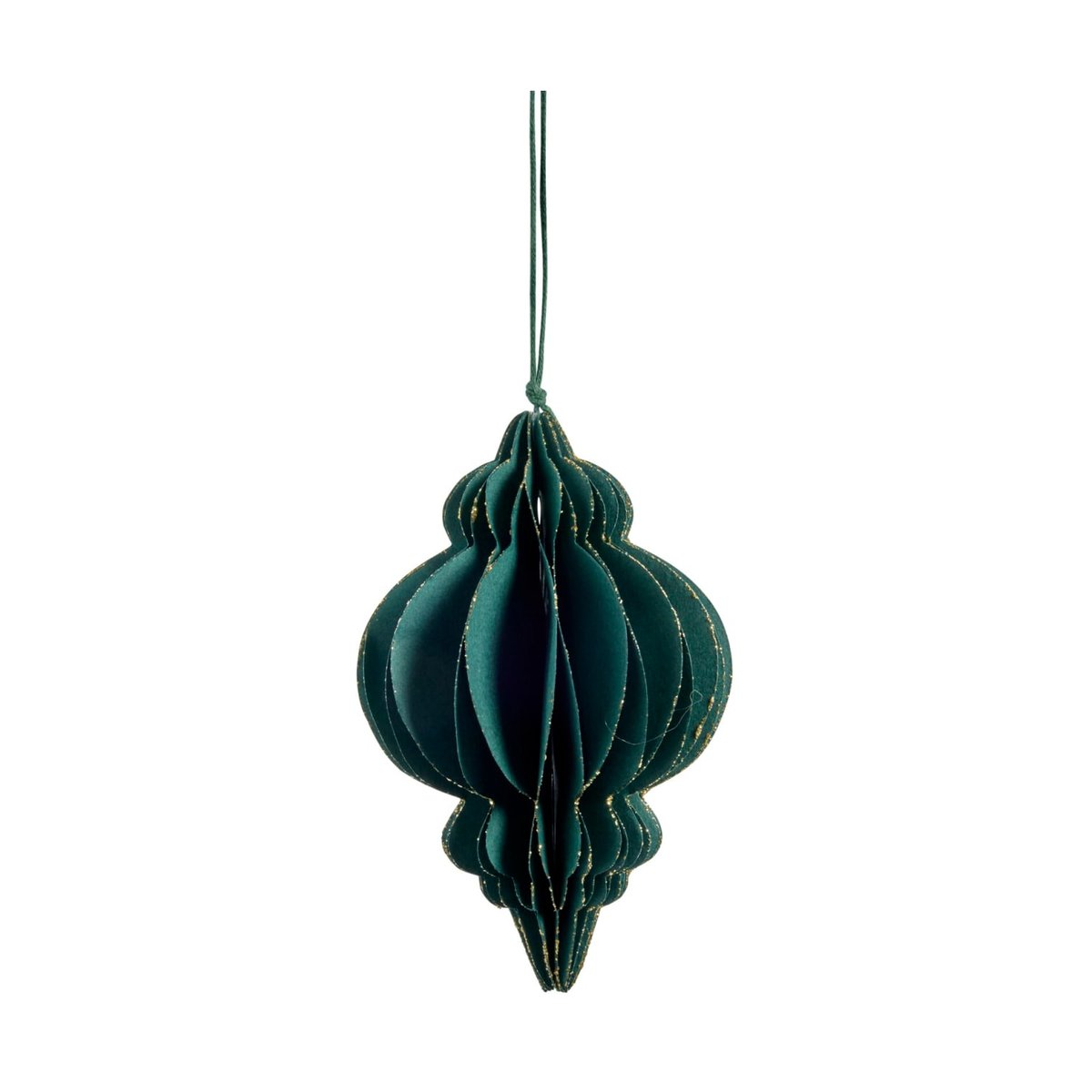 Lene Bjerre Pappia Christmas tree decoration 12 cm Dark green, elongated