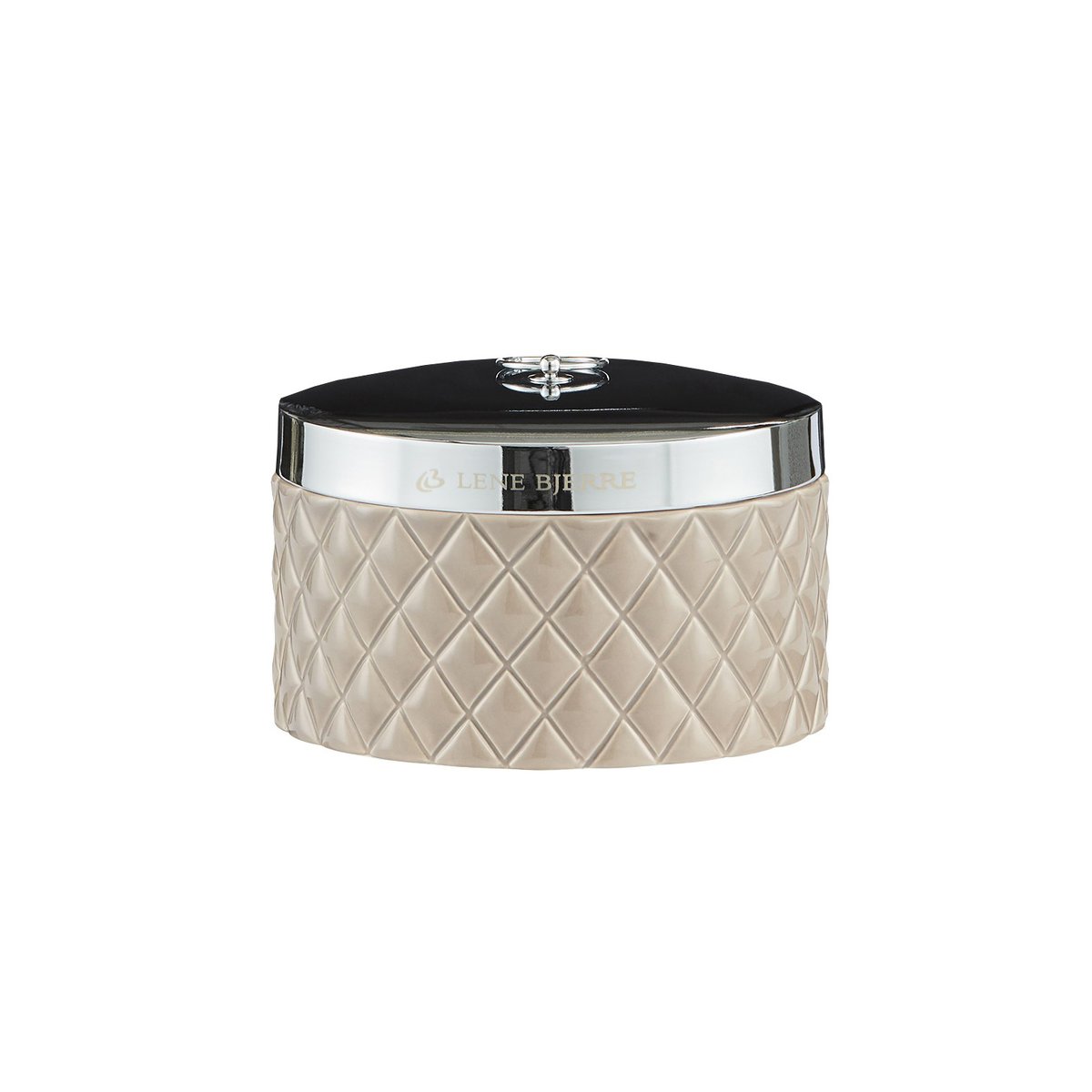 Lene Bjerre Portia storage box o15 cm brown-silver | Scandinavian Design | Boxes & jars | Beige