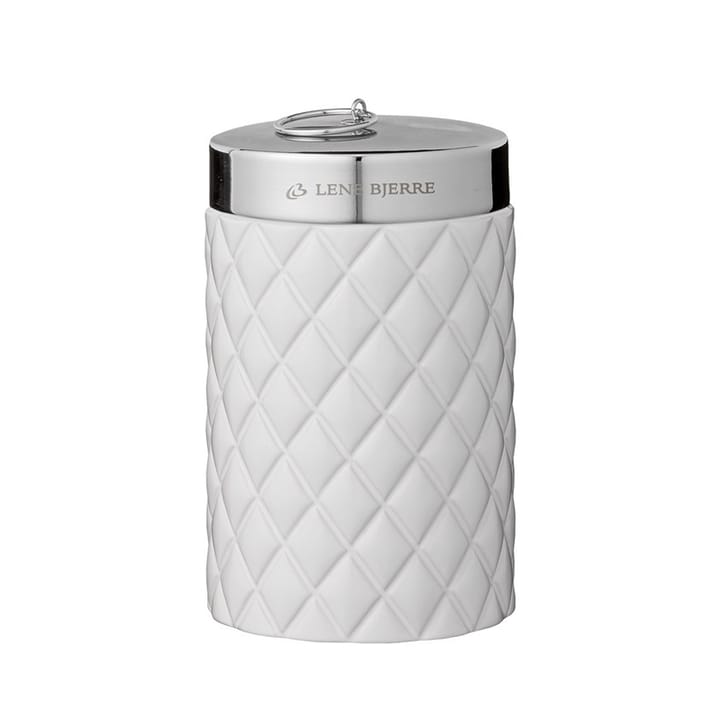 Portia storage jar - white, silver - Lene Bjerre
