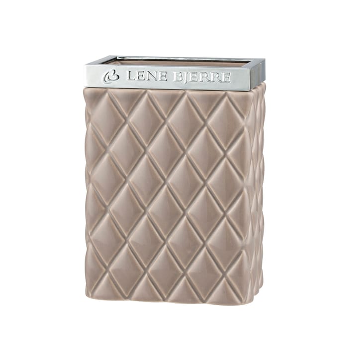 Portia toothbrush mug, brown-silver Lene Bjerre