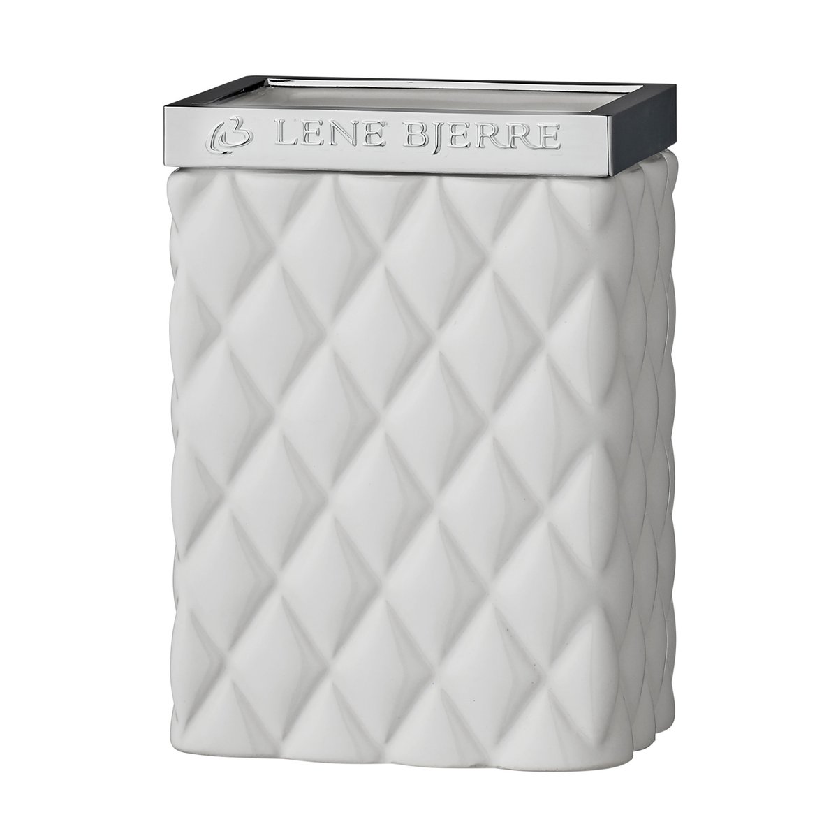 Lene Bjerre Portia toothbrush mug white-silver | Scandinavian Design | Toothbrush holders | Silver-coloured
