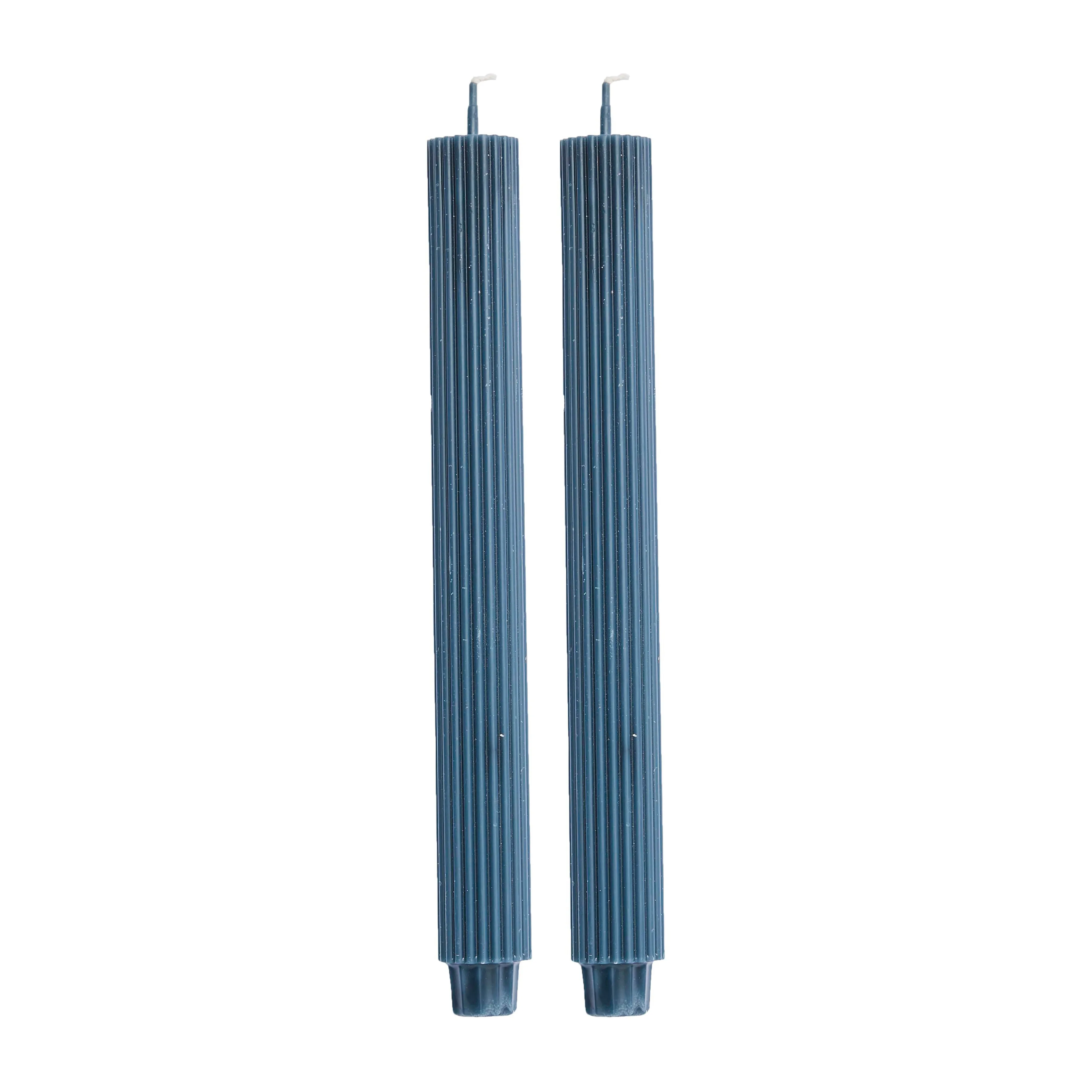 Uyuni Lighting Candela a colonna LED, 7,8 x 20 cm, effetto rustico, blu
