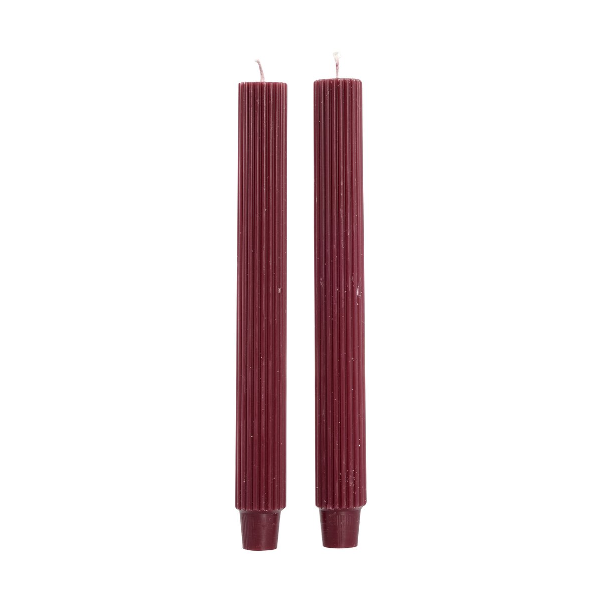 Lene Bjerre Ribbat light 25 cm 2-pack Pomegranate | Scandinavian Design | Candles | Red