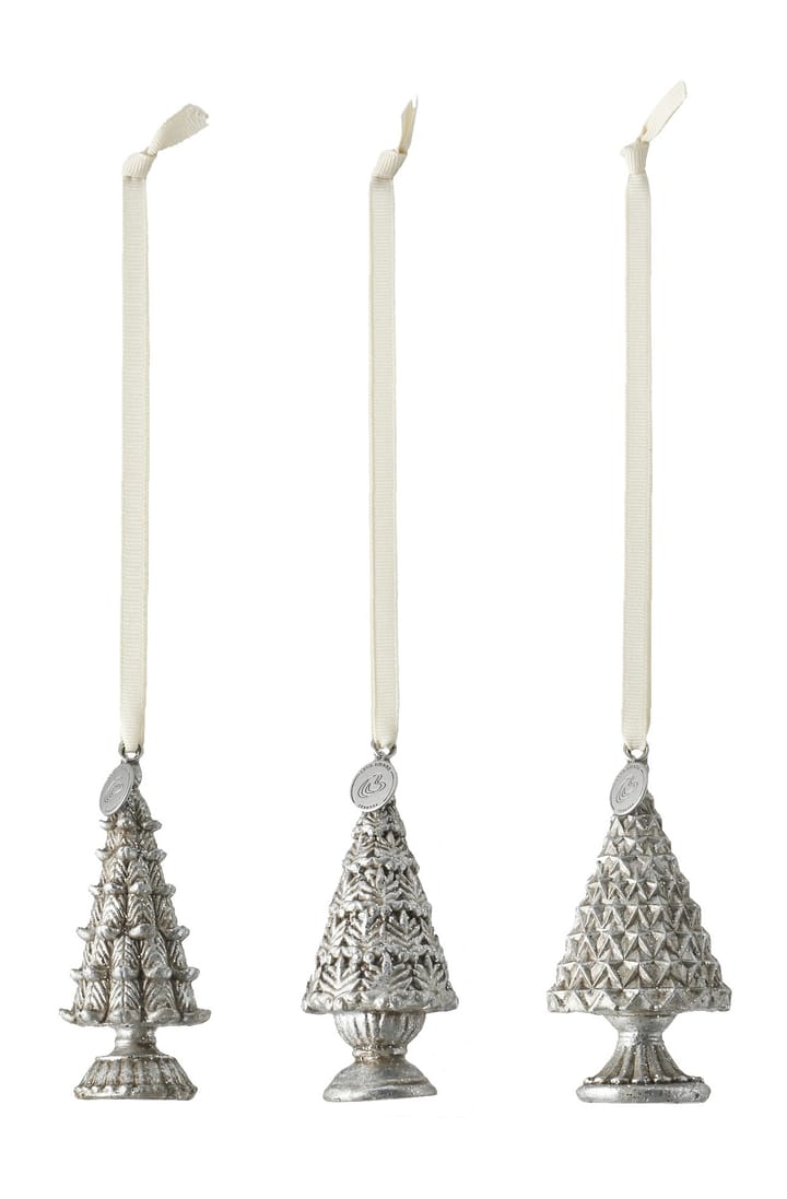 Sella Christmas trees 3-pack - Antique silver - Lene Bjerre