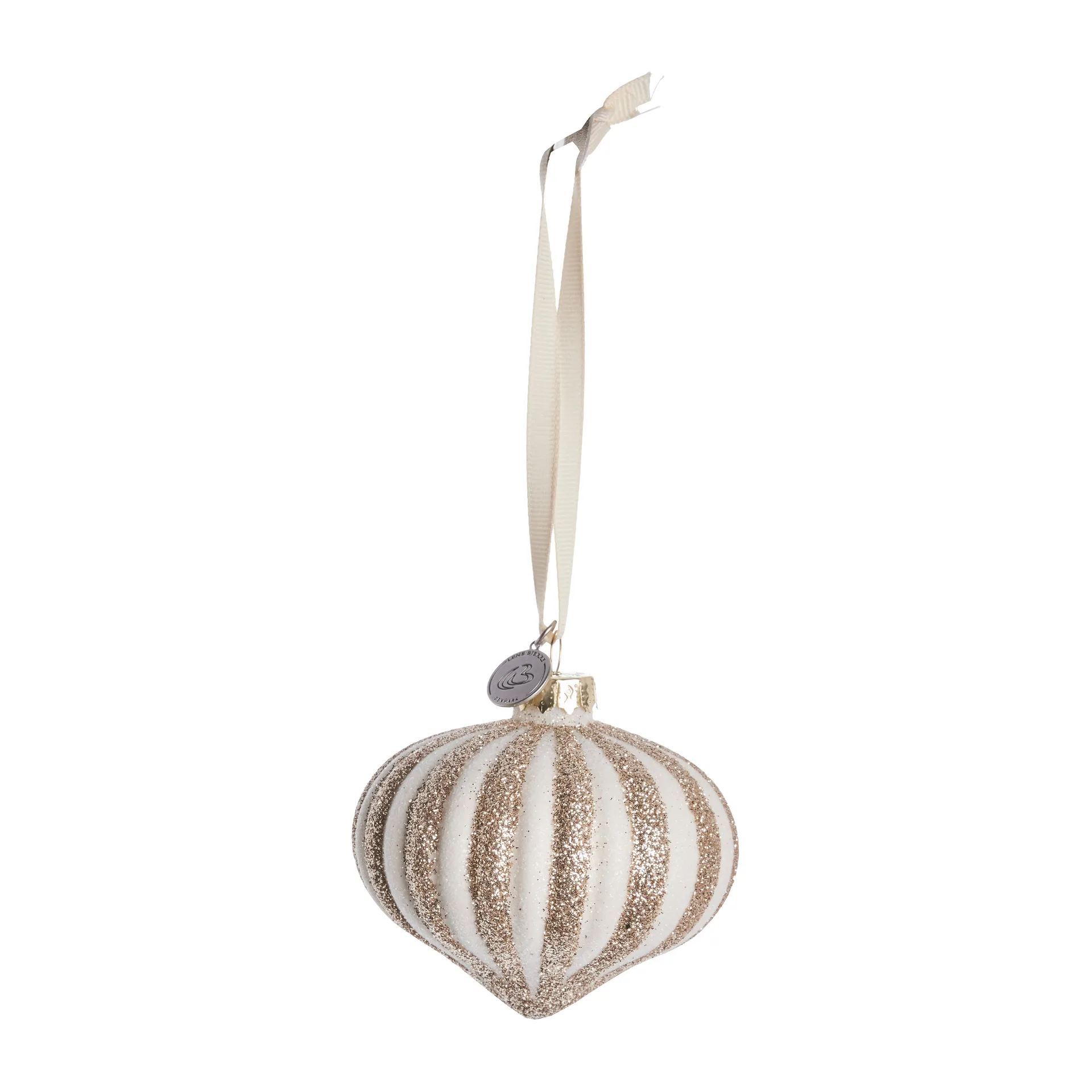 Selvie Christmas decoration 8 cm, white- light gold Lene Bjerre