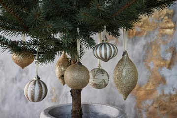 Selvie Christmas decoration 8 cm - white- light gold - Lene Bjerre