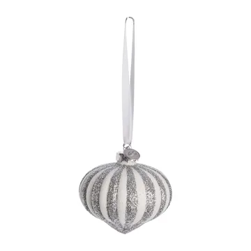 Selvie Christmas decoration Ø8 cm - white-silver - Lene Bjerre
