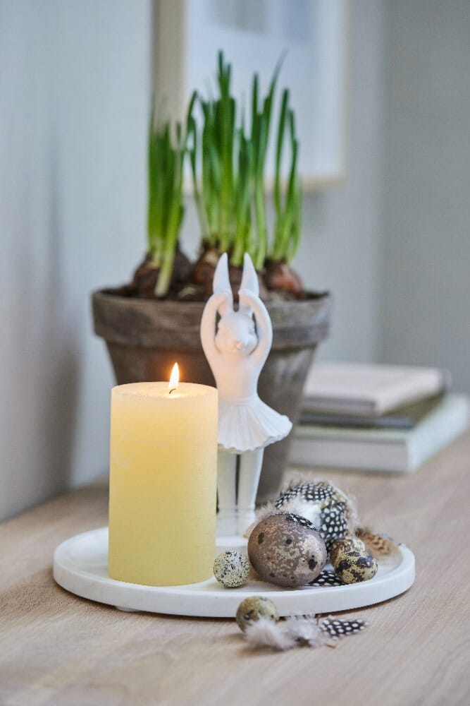 Semina figurin posing hare 21 cm, White Lene Bjerre