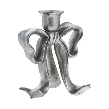 Serafina bow candle holder 19.7 cm - Antique silver - Lene Bjerre