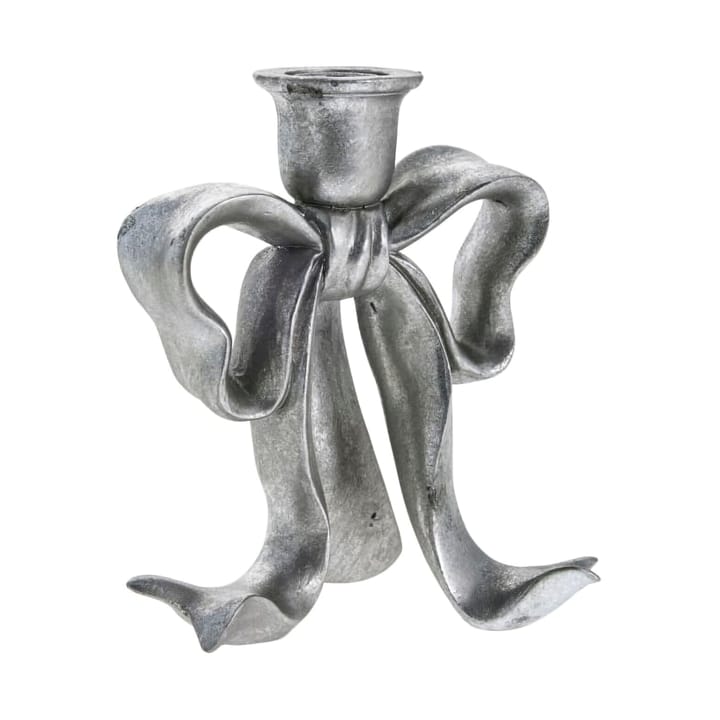 Serafina bow candle holder 19.7 cm - Antique silver - Lene Bjerre