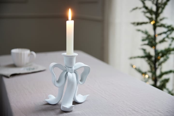 Serafina bow candle holder 19.7 cm, White Lene Bjerre