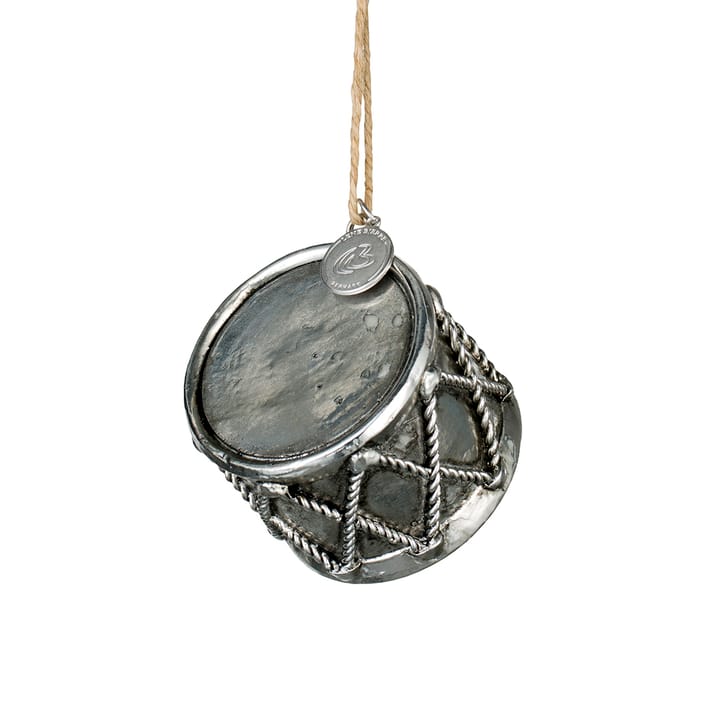 Serafina drum ornament - Antique silver - Lene Bjerre