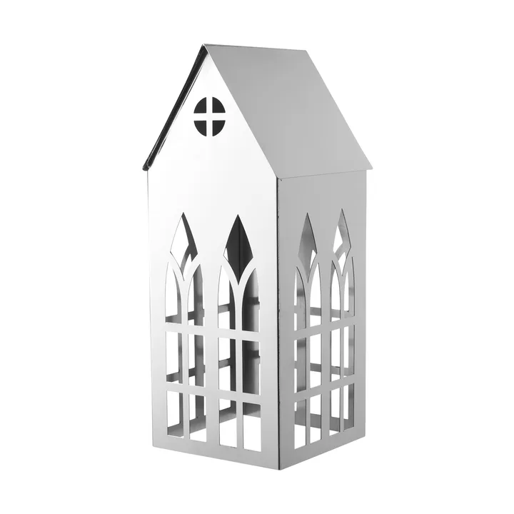 Sigrine house tealight holder - Silver-coloured, 14x14xH33 cm - Lene Bjerre