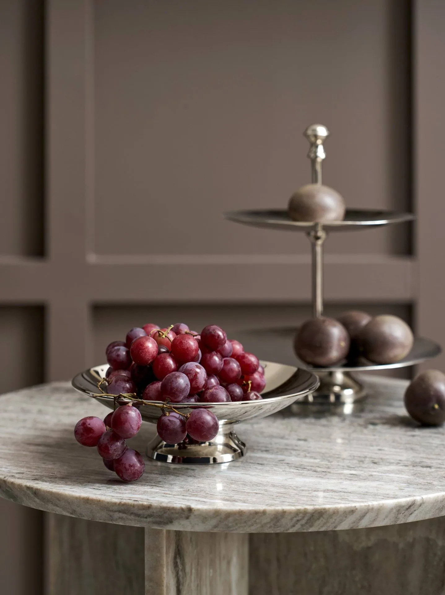 Sigrine tiered serving stand, Silver-coloured, 25x25xH27 cm Lene Bjerre