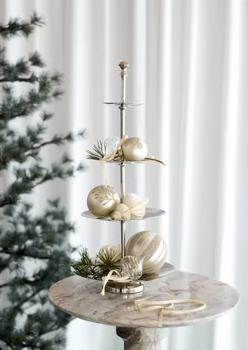Sigrine tiered serving stand - Silver-coloured, 25x25xH53 cm - Lene Bjerre