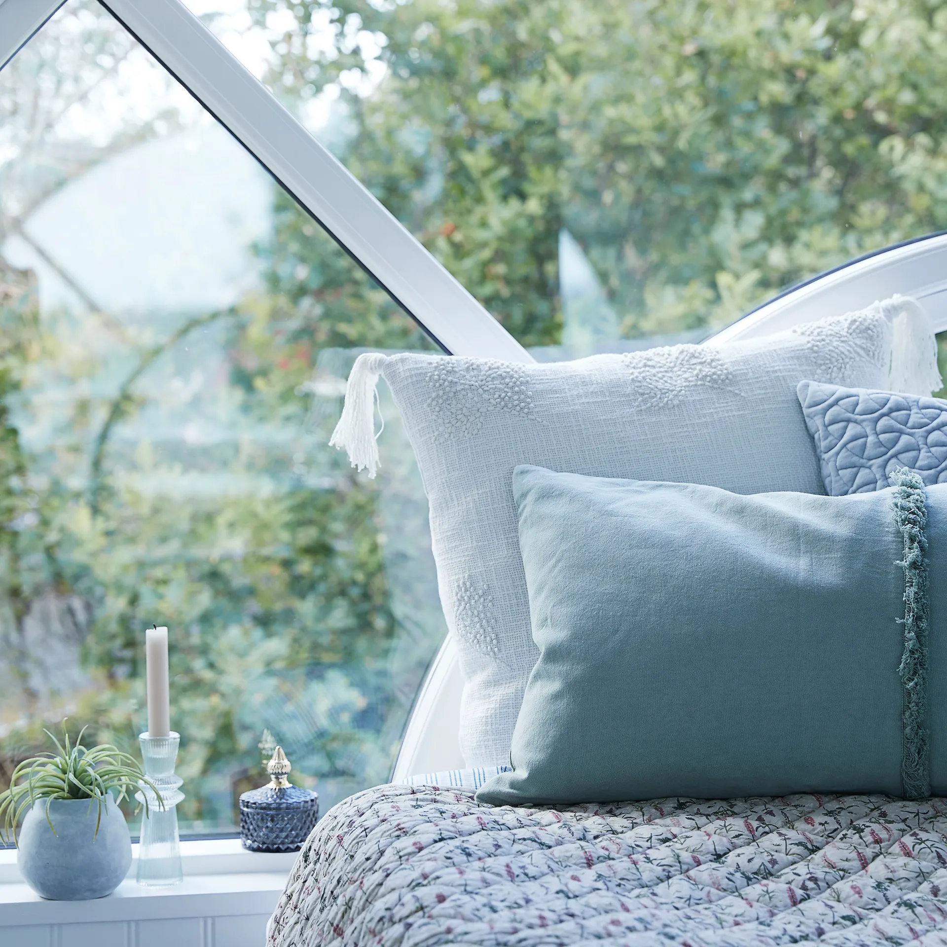 Sivia candle sticks 15.5 cm, Iceberg green Lene Bjerre