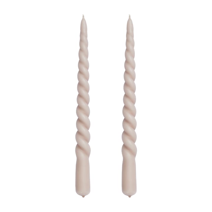 Twisted candle 25 cm 2-pack - Bark - Lene Bjerre