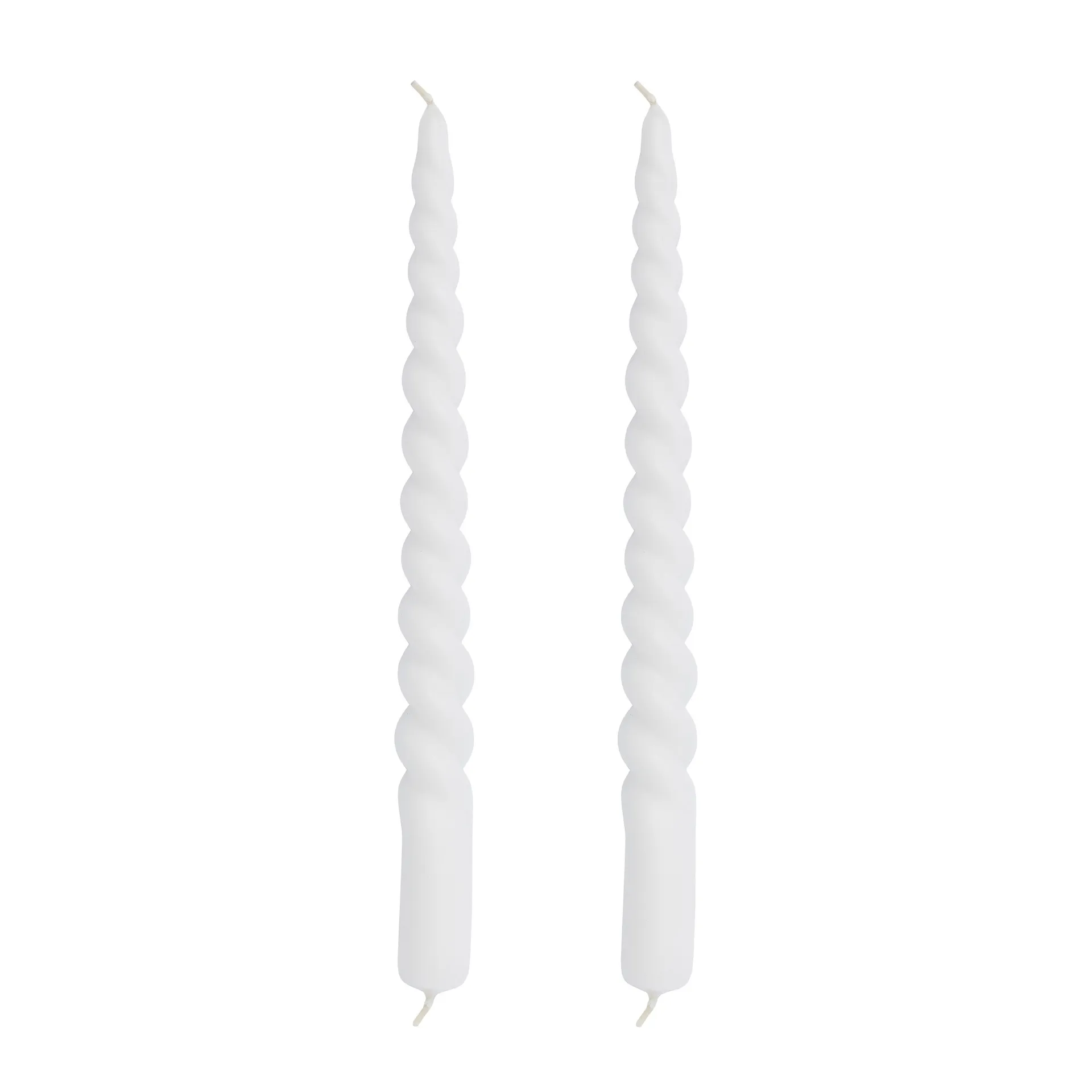 Twisted candle 25 cm 2-pack, White Lene Bjerre