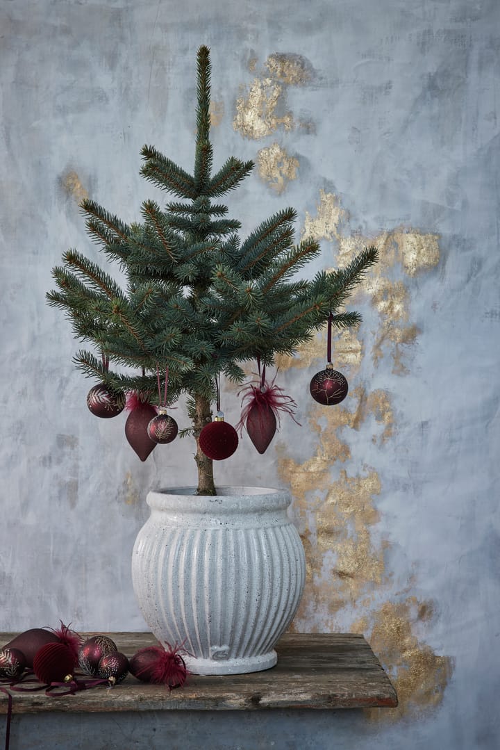 Velvitie bauble ruffles Ø8 cm, pomegranate Lene Bjerre