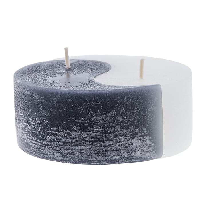YingYang block candle Ø13 cm - Black-white - Lene Bjerre