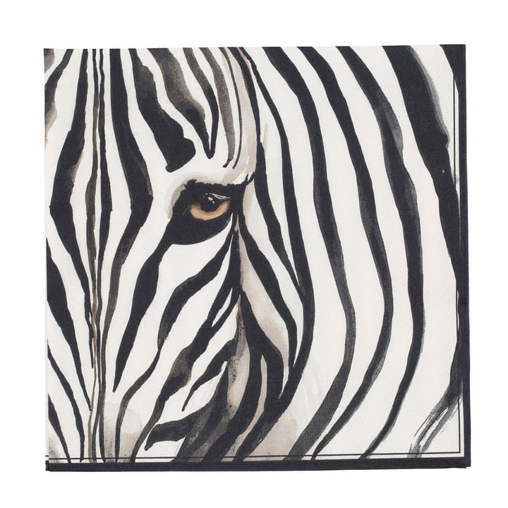 Zebia servett 33x33 cm 20-pack - black-white - Lene Bjerre