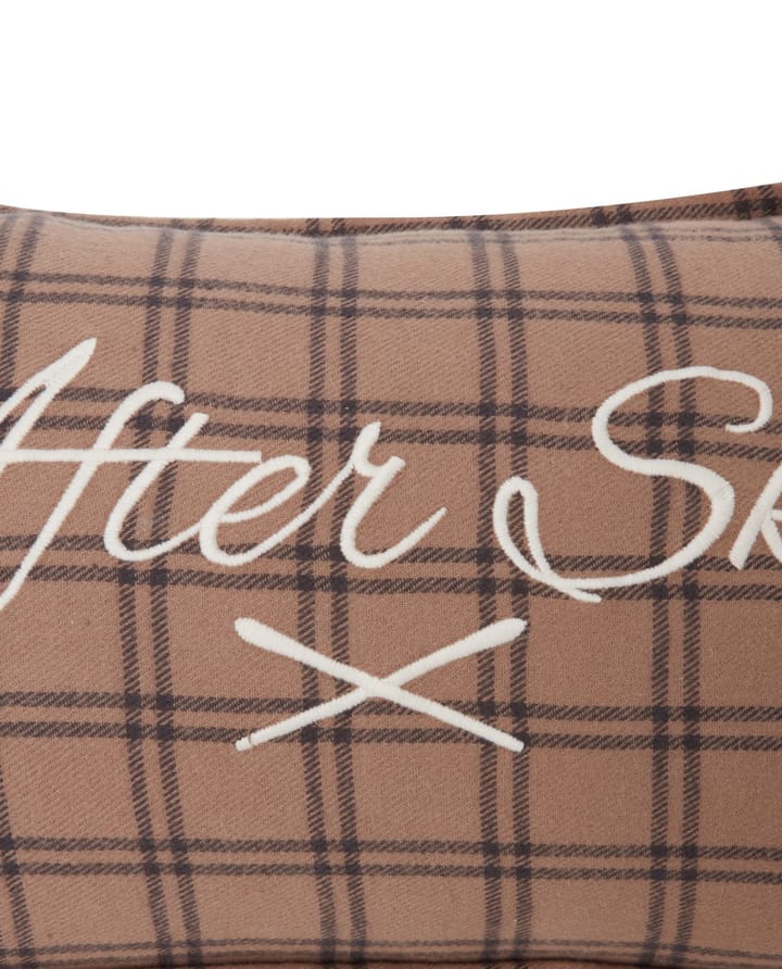 After Ski Checked Cotton Flannel cushion 30x50 cm, Beige-dark grey Lexington