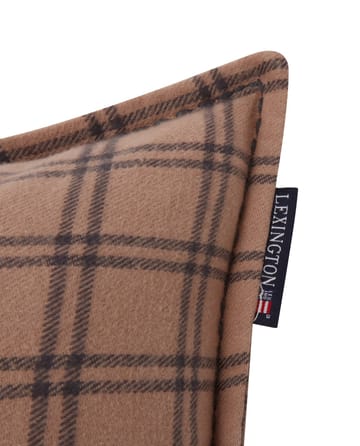After Ski Checked Cotton Flannel cushion 30x50 cm - Beige-dark grey - Lexington