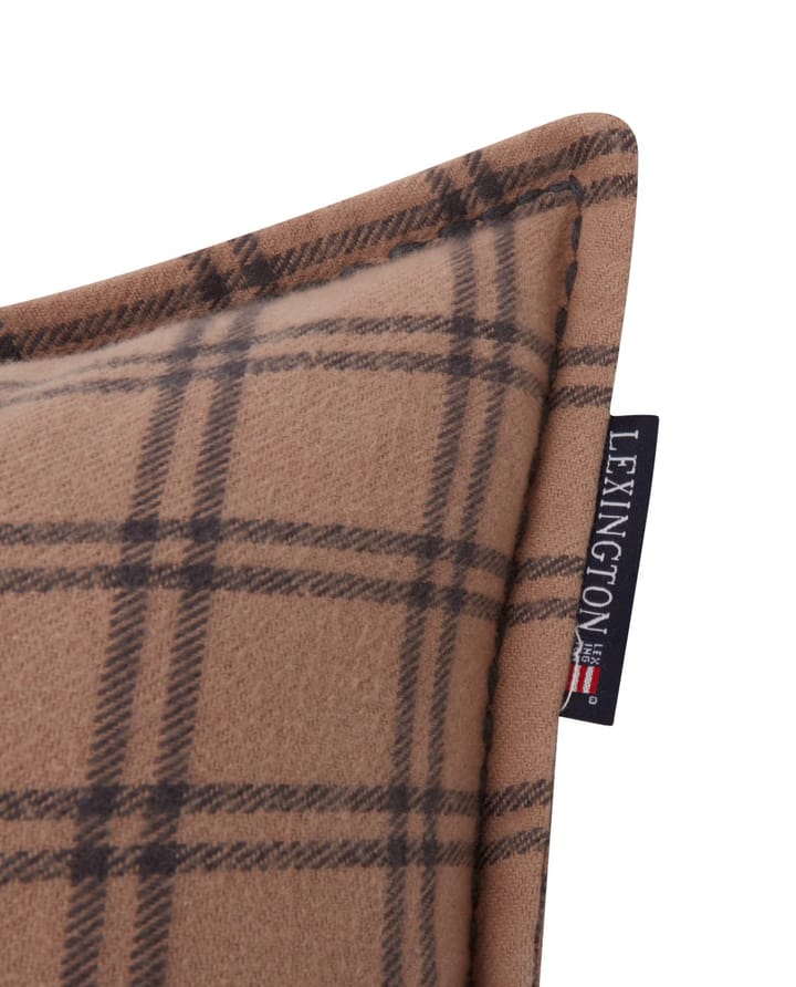 After Ski Checked Cotton Flannel cushion 30x50 cm, Beige-dark grey Lexington