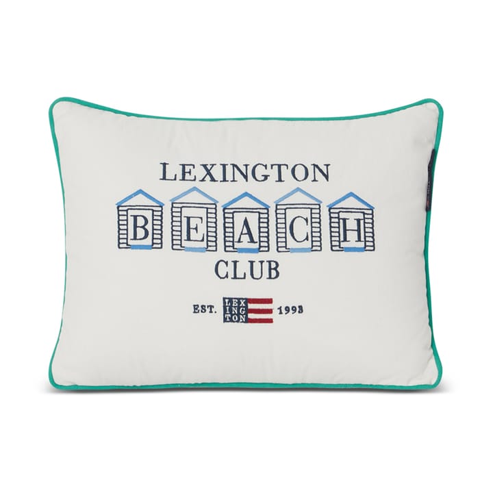 Beach Club Small Embroidered cushion 30x40 cm - Blue-white-green - Lexington