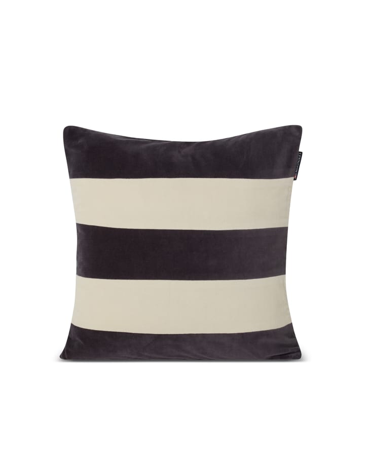 Block pillowcase 50x50 cm cotton velvet - Dark gray - Lexington