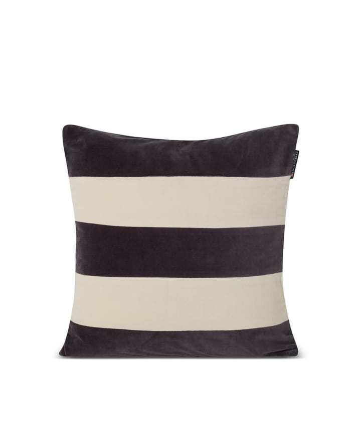 Block pillowcase 50x50 cm cotton velvet, Dark gray Lexington