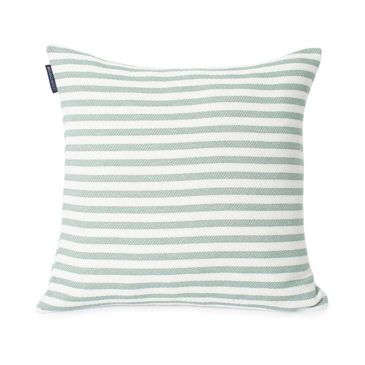 Block Striped Recycled Cotton cushion cover 50x50 cm - green - Lexington